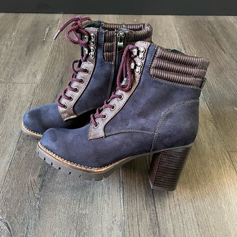 Sophie17 "Hunter" Navy Faux Suede Booties - NEW